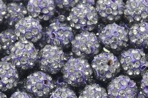 Koraliki Shamballa Disco Ball Purple 10mm 2szt