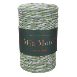 Mia Mote™ Classic Line Sznurek bawełniany skręcany do makramy 2mm green jasper + basalt grit