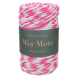 Mia Mote™ Classic Line Sznurek bawełniany skręcany do makramy 5mm radiant orchid + basalt grit