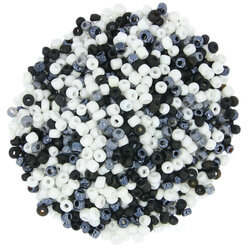 Koraliki paciorki szklane drobne seed beads do beadingu sutaszu 1.9mm black and white