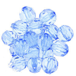 Kryształki Szlifowane Fasetowane Koraliki Akrylowe błękitny 14mm
