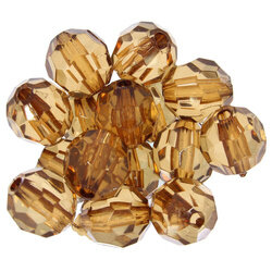 Kryształki Szlifowane Fasetowane Koraliki Akrylowe brązowy 14mm