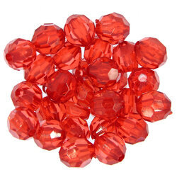Kryształki Szlifowane Fasetowane Koraliki Akrylowe  czerwony 11mm