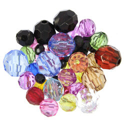 Kryształki Szlifowane Fasetowane Koraliki Akrylowe mix rozmiarów i kolorów