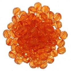 Kryształki Szlifowane Fasetowane Koraliki Akrylowe  pomarańczowy 10mm