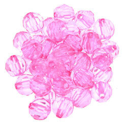 Kryształki Szlifowane Fasetowane Koraliki Akrylowe różowy 10mm