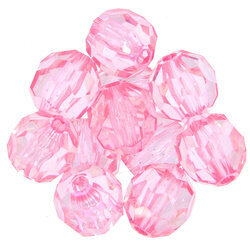 Kryształki Szlifowane Fasetowane Koraliki Akrylowe różowy 14mm