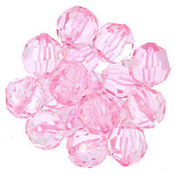 Kryształki Szlifowane Fasetowane Koraliki Akrylowe różowy 16mm