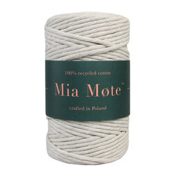 Mia Mote™ Classic Line Sznurek bawełniany skręcany do makramy 5mm ivory