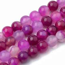 Agat Pasiasty Violet Red Kamień Jubilerski gładki kula 6mm