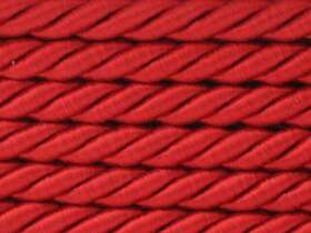 Sznur sznurek ozdobny dekoracyjny skręcany wiskozowy czerwony 8mm
